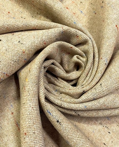 Костюмный твид меланж цветн. св. беж